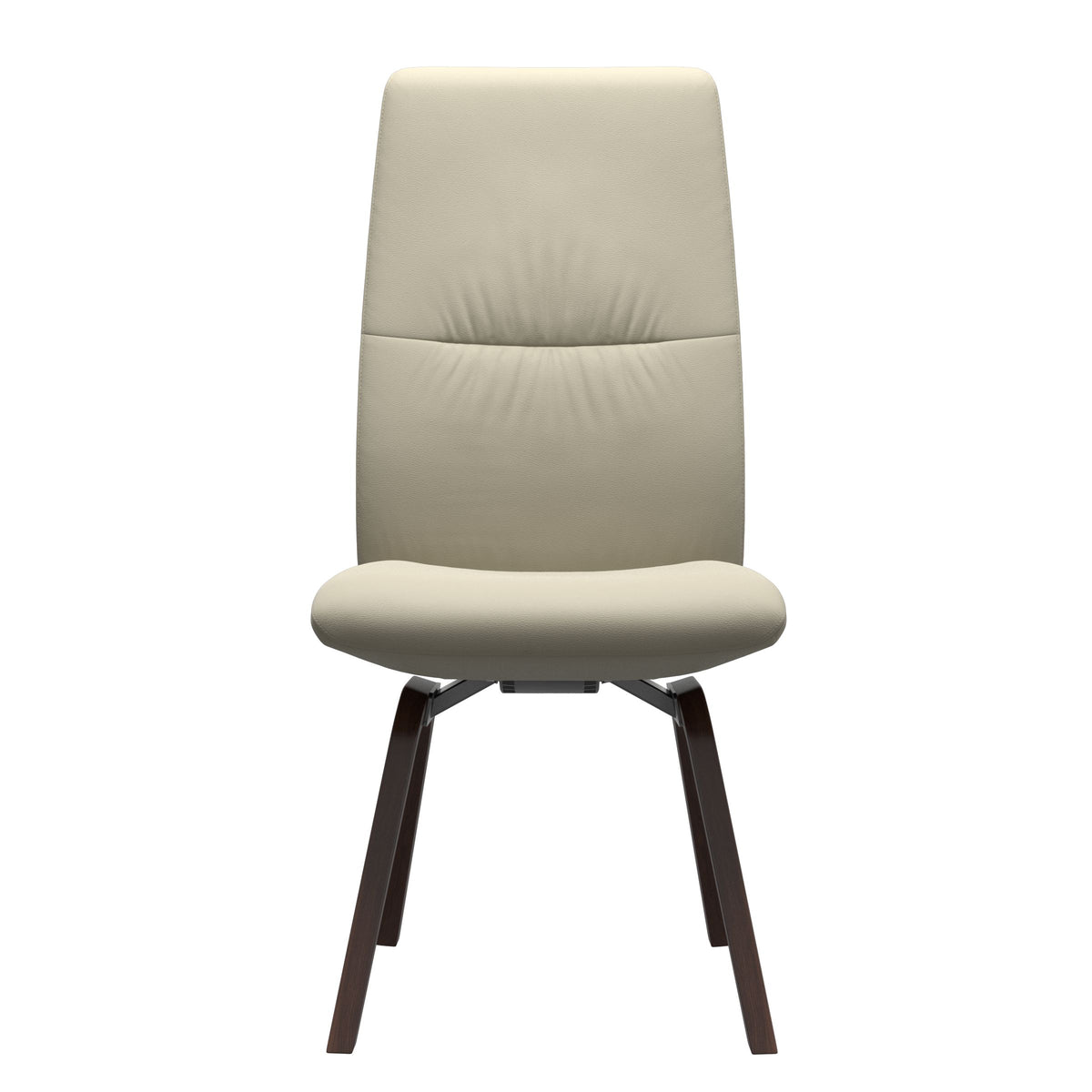 Mint High Back Dining Chair - Paloma Light Grey - Brown Wood - Armless