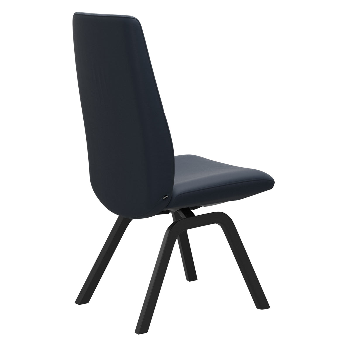 Mint High Back Dining Chair - Paloma Oxford Blue - Black Wood - Armless