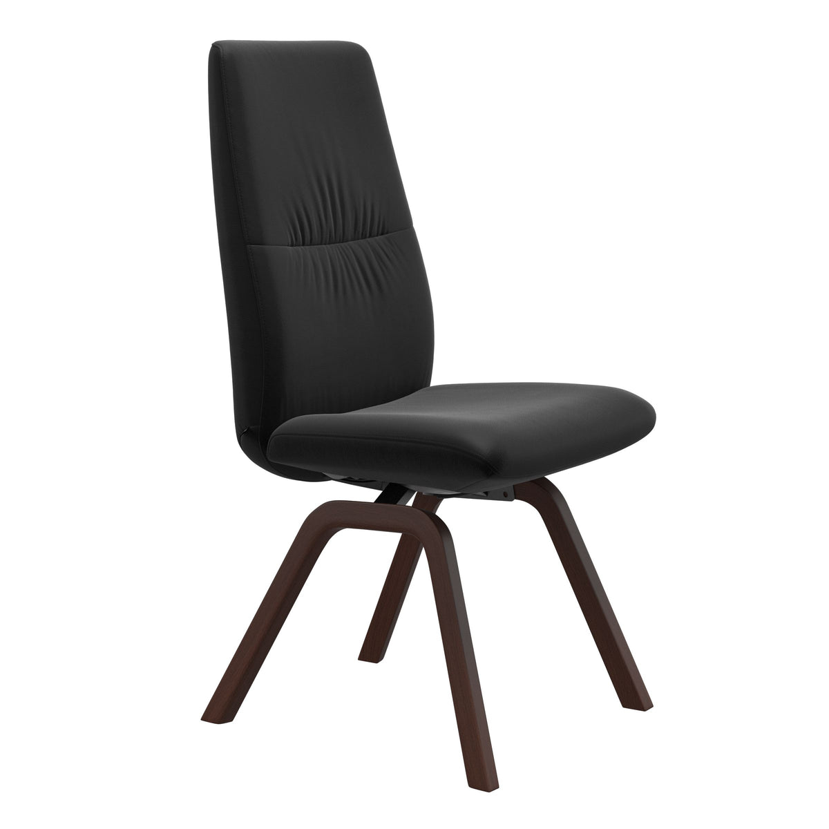 Mint High Back Dining Chair - Paloma Black - Walnut Wood - Armless