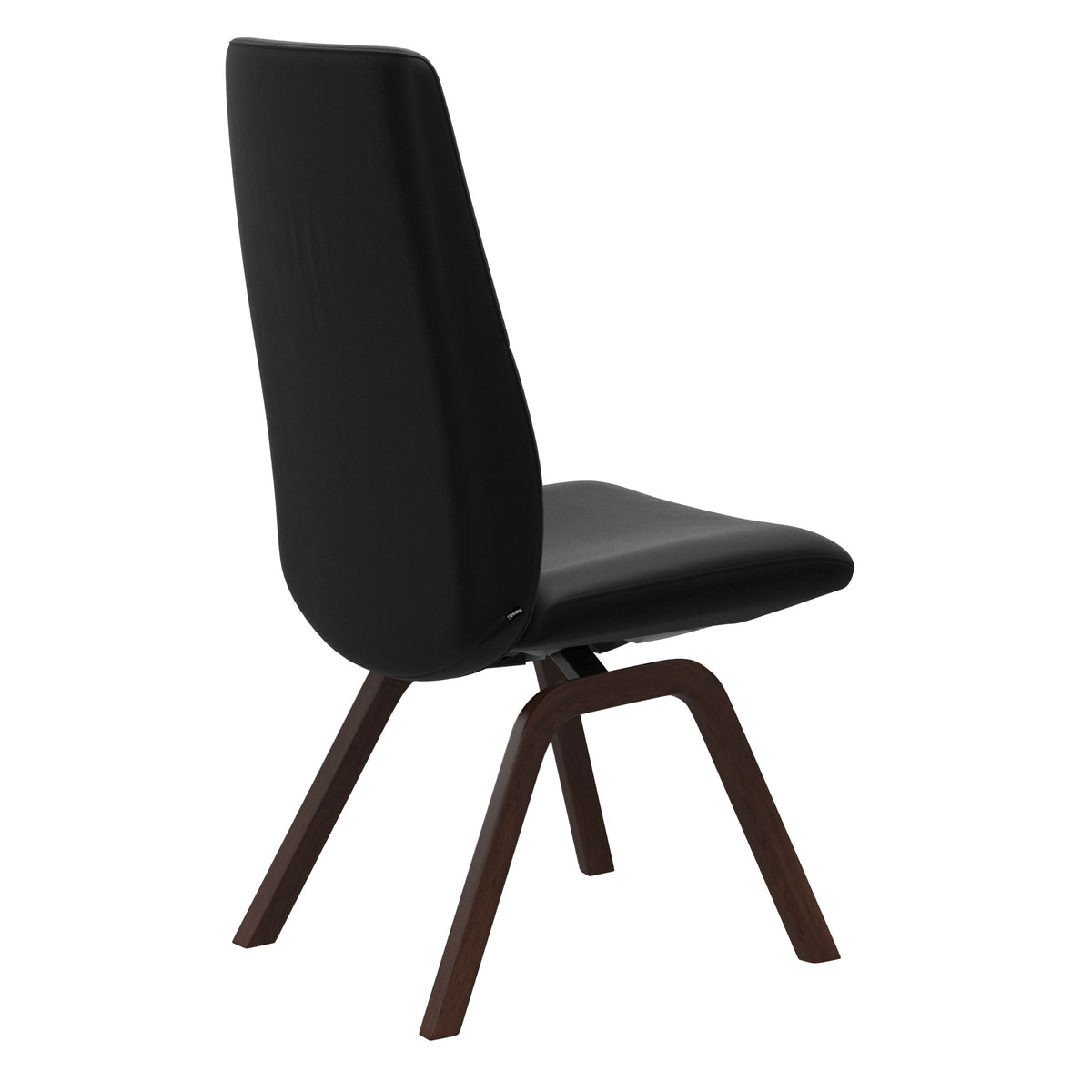 Mint High Back Dining Chair - Paloma Black - Brown Wood - Armless