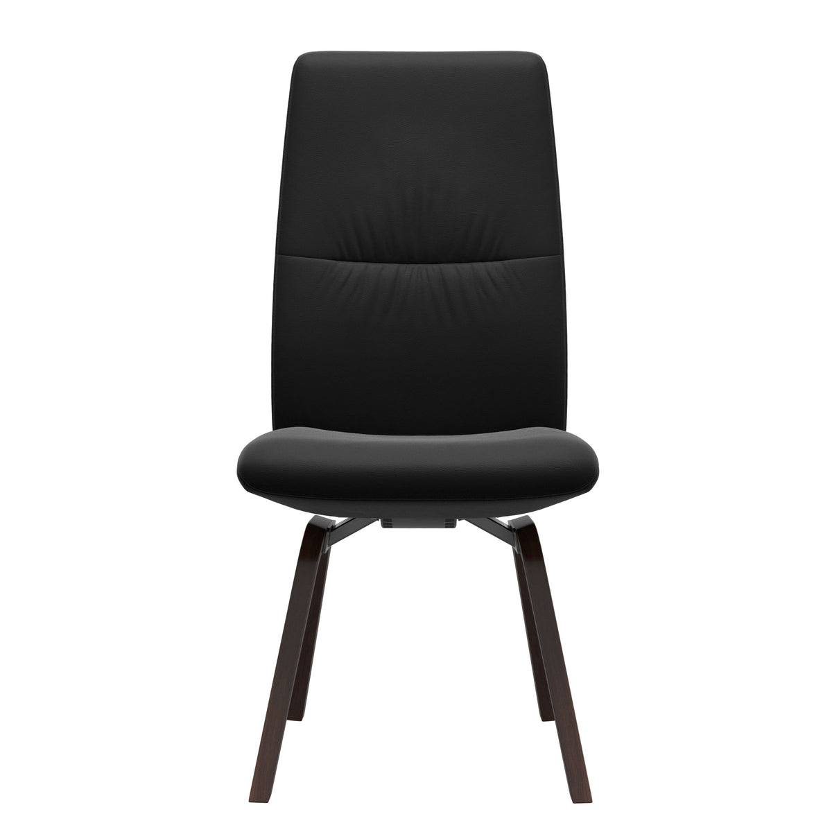 Mint High Back Dining Chair - Paloma Black - Brown Wood - Armless