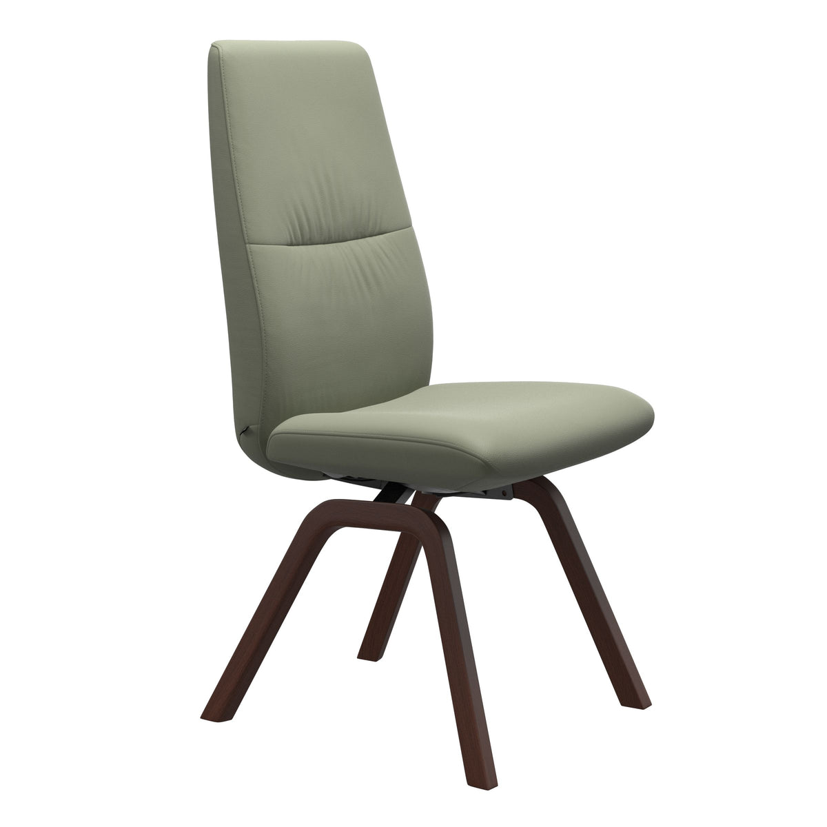 Mint High Back Dining Chair - Paloma Shadow Green - Walnut Wood - Armless