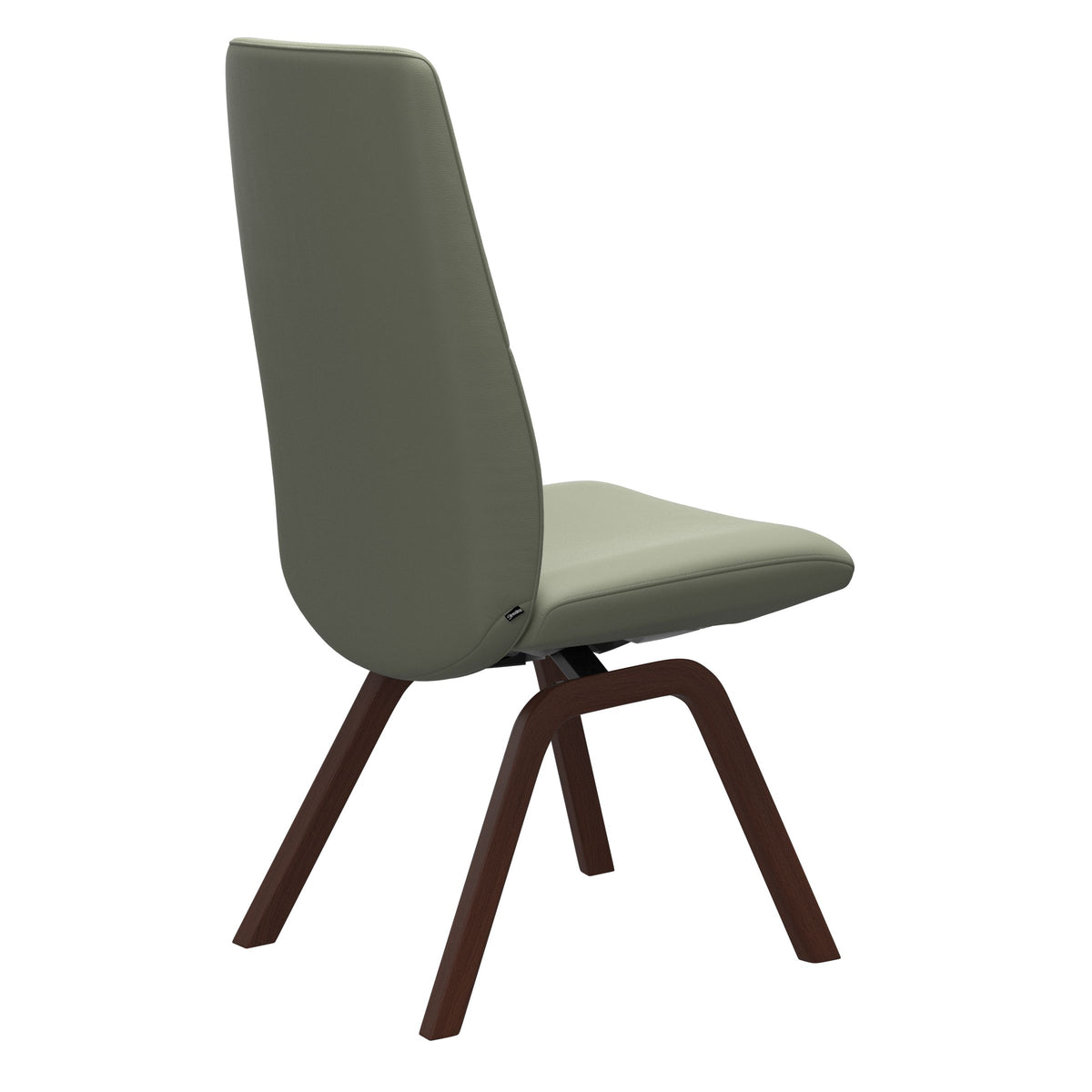 Mint High Back Dining Chair - Paloma Shadow Green - Walnut Wood - Armless