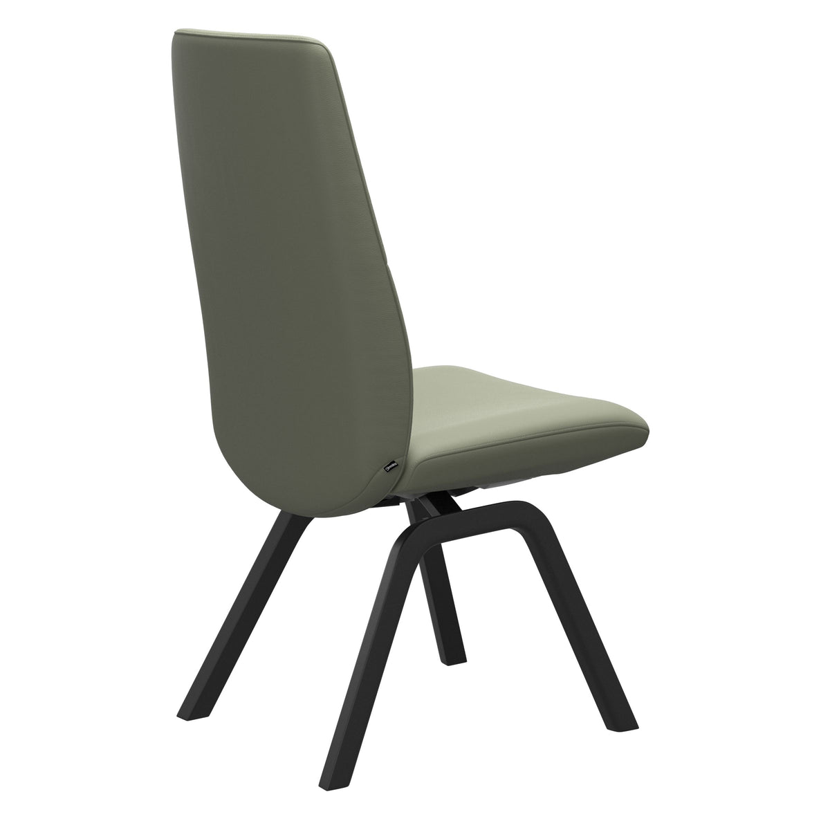 Mint High Back Dining Chair - Paloma Shadow Green - Black Wood - Armless