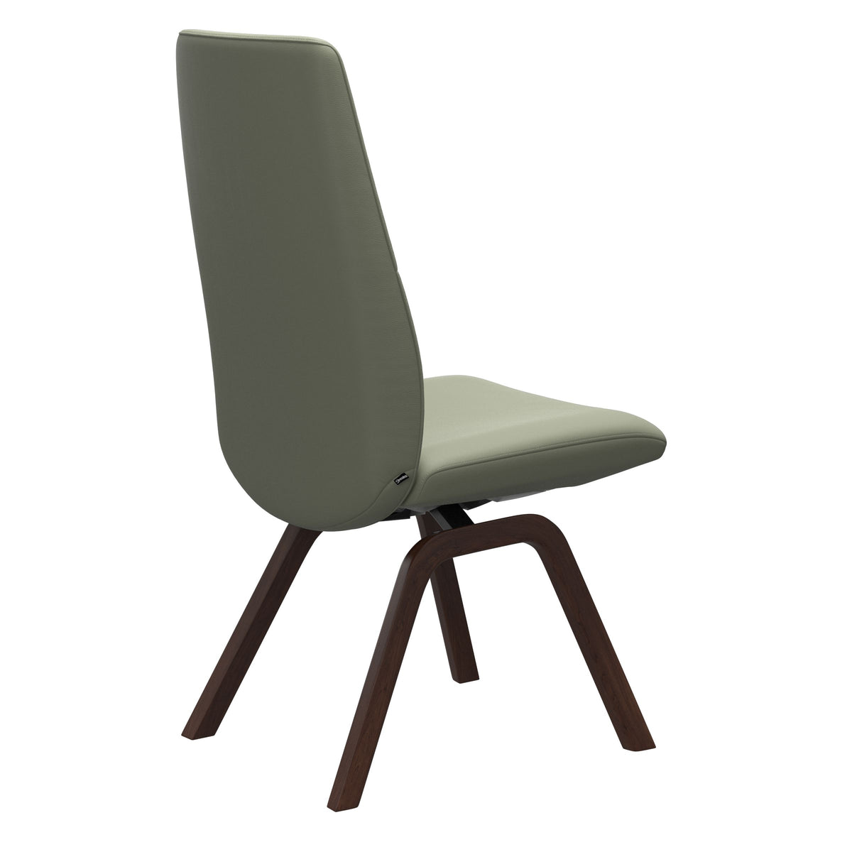 Mint High Back Dining Chair - Paloma Shadow Green - Brown Wood - Armless