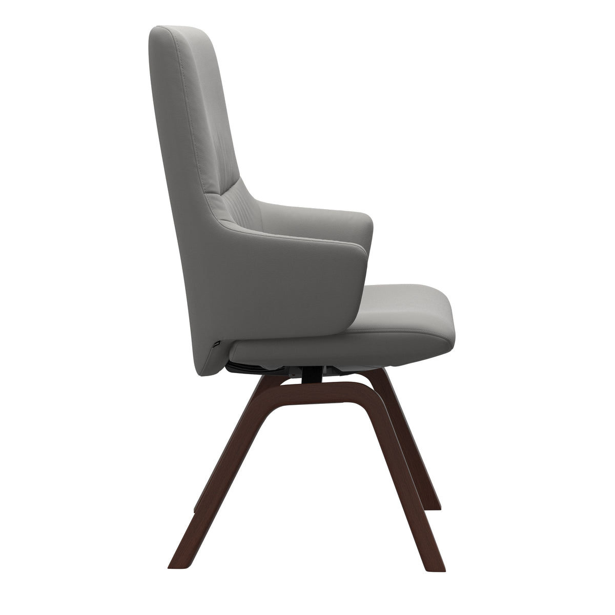 Mint High Back Dining Chair - Paloma Silver Grey - Walnut Wood - Armchair