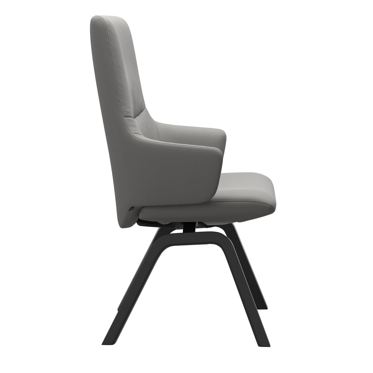 Mint High Back Dining Chair - Paloma Silver Grey - Black Wood - Armchair