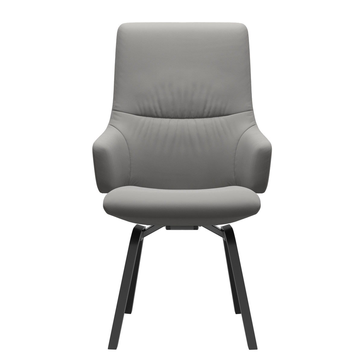 Mint High Back Dining Chair - Paloma Silver Grey - Black Wood - Armchair