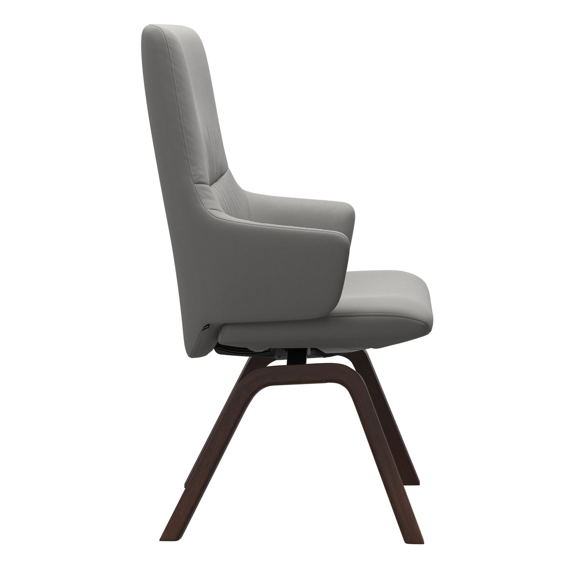 Mint High Back Dining Chair - Paloma Silver Grey - Brown Wood - Armchair