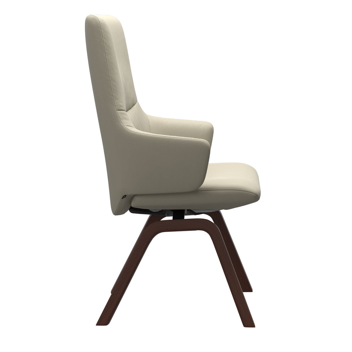 Mint High Back Dining Chair - Paloma Light Grey - Walnut Wood - Armchair