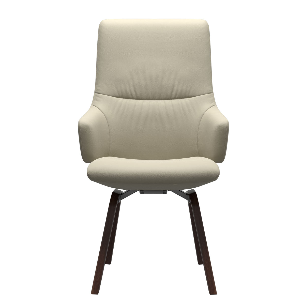 Mint High Back Dining Chair - Paloma Light Grey - Brown Wood - Armchair