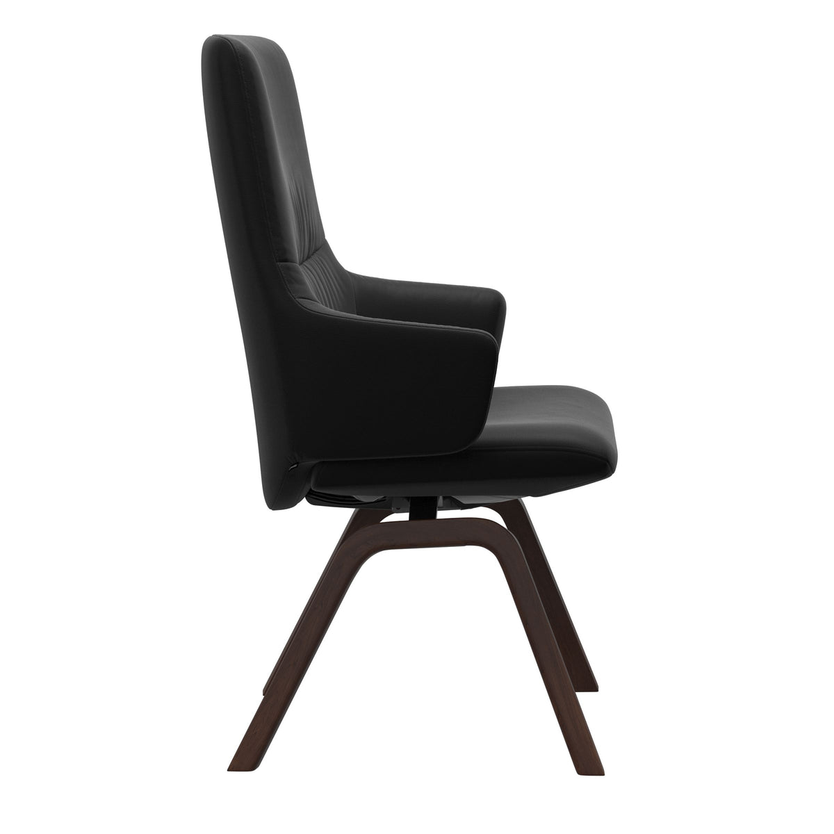 Mint High Back Dining Chair - Paloma Black - Brown Wood - Armchair
