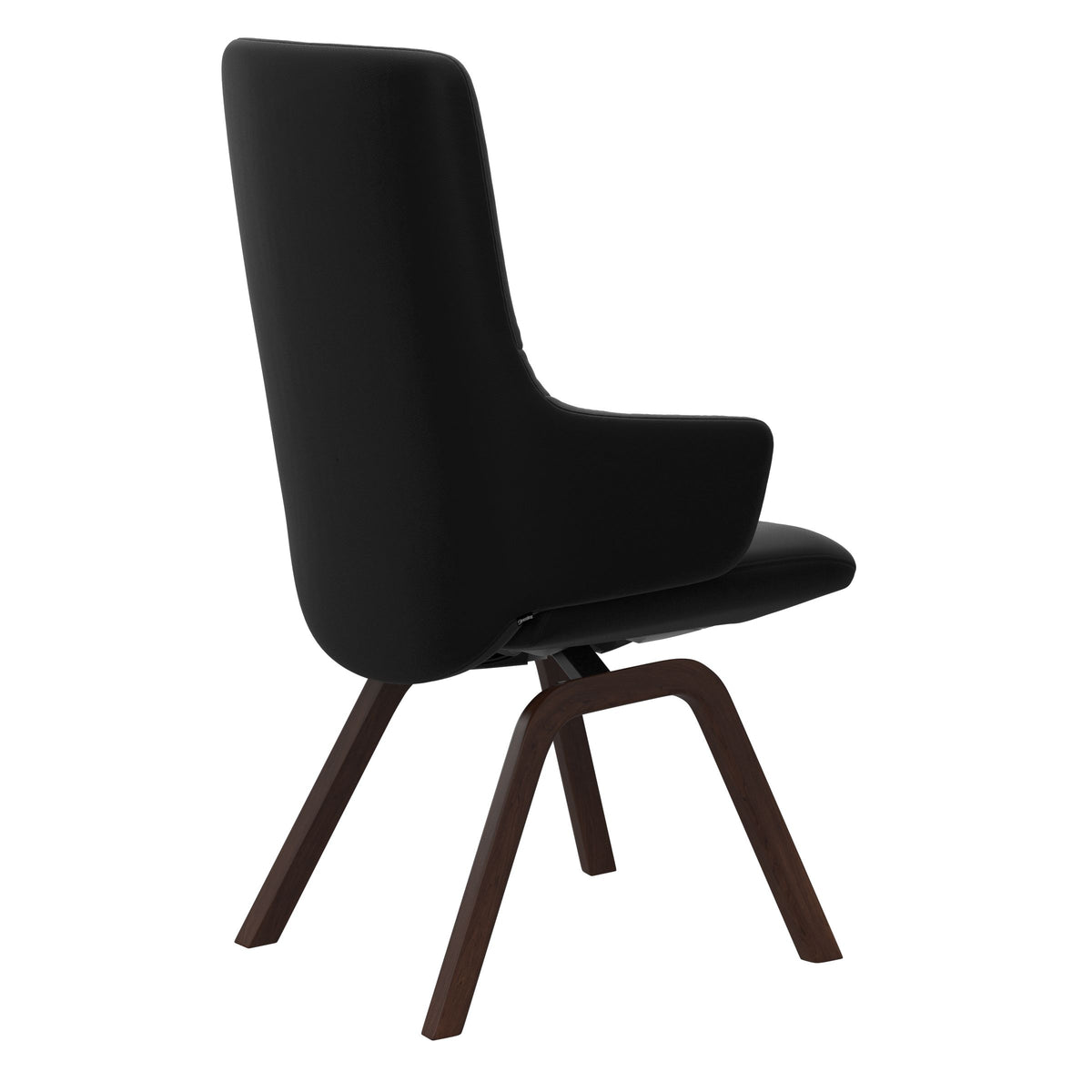 Mint High Back Dining Chair - Paloma Black - Brown Wood - Armchair
