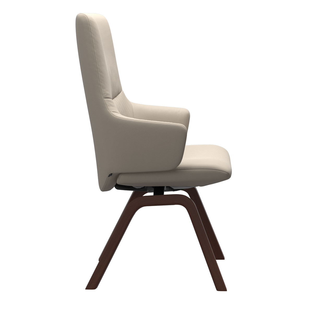 Mint High Back Dining Chair - Paloma Fog - Walnut Wood - Armchair