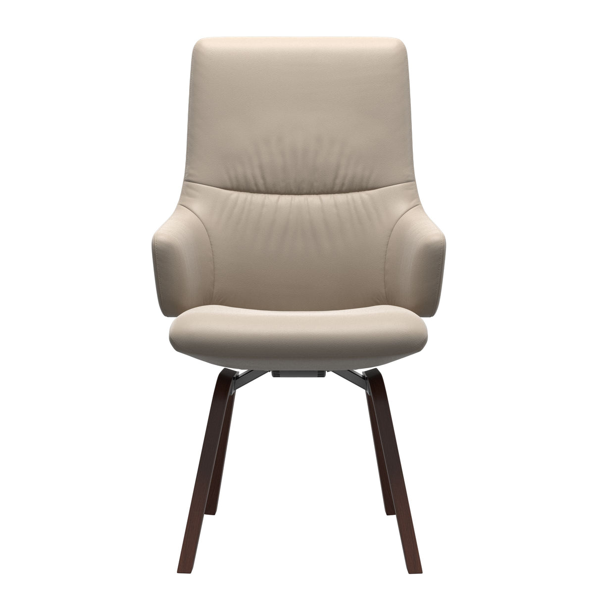 Mint High Back Dining Chair - Paloma Mushroom - Walnut Wood - Armchair