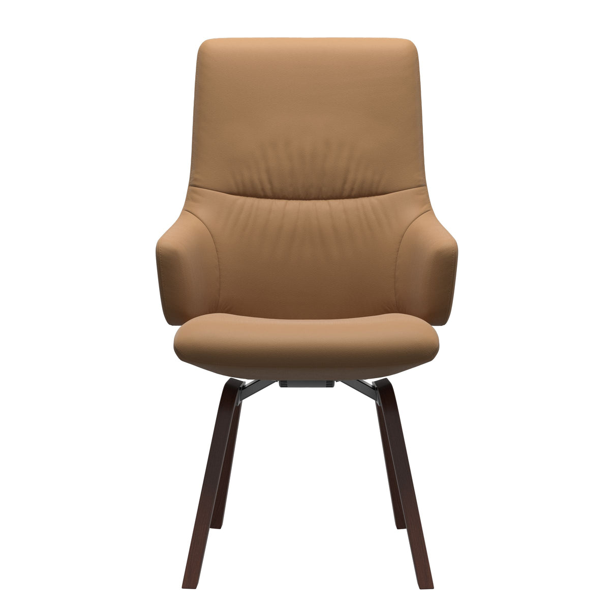 Mint High Back Dining Chair - Paloma Taupe - Walnut Wood - Armchair
