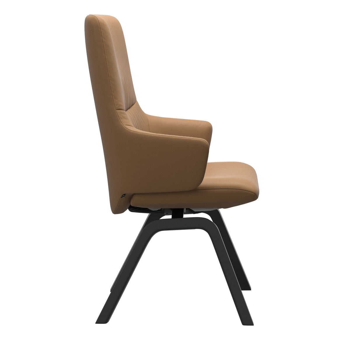 Mint High Back Dining Chair - Paloma Taupe - Black Wood - Armchair