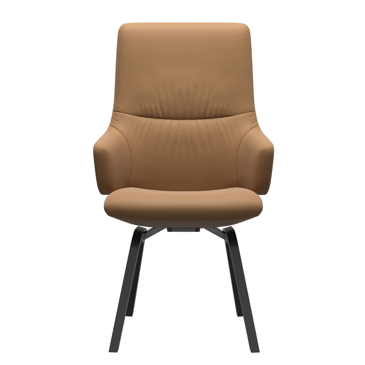 Mint High Back Dining Chair - Paloma Taupe - Black Wood - Armchair