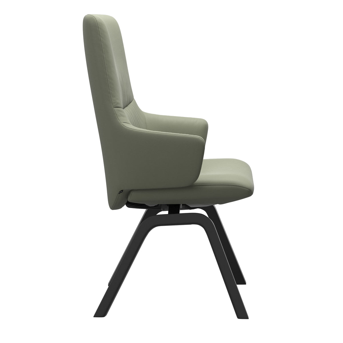 Mint High Back Dining Chair - Paloma Shadow Green - Black Wood - Armchair