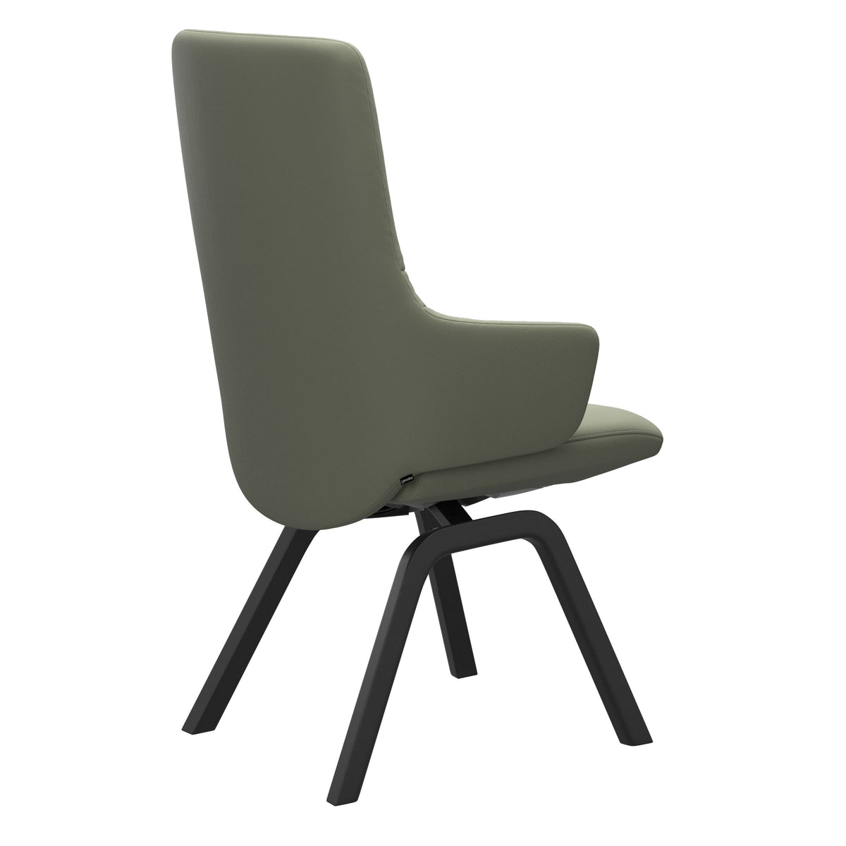 Mint High Back Dining Chair - Paloma Shadow Green - Black Wood - Armchair