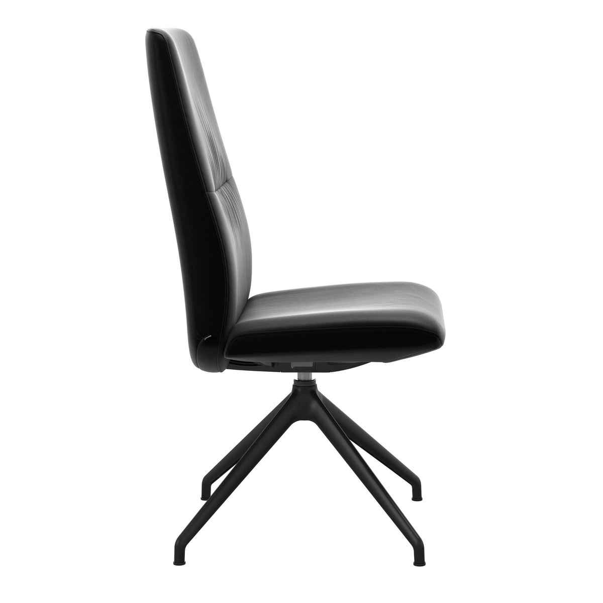Mint High Back Dining Chair - Paloma Black - Matte Black Swivel Base - Armless