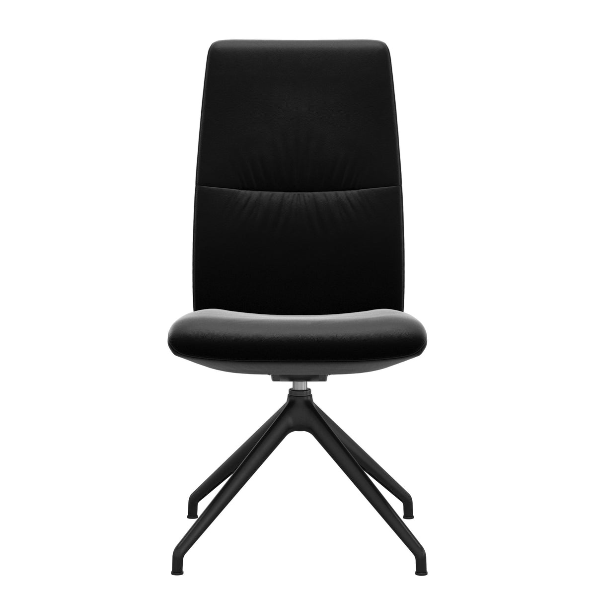 Mint High Back Dining Chair - Paloma Black - Matte Black Swivel Base - Armless