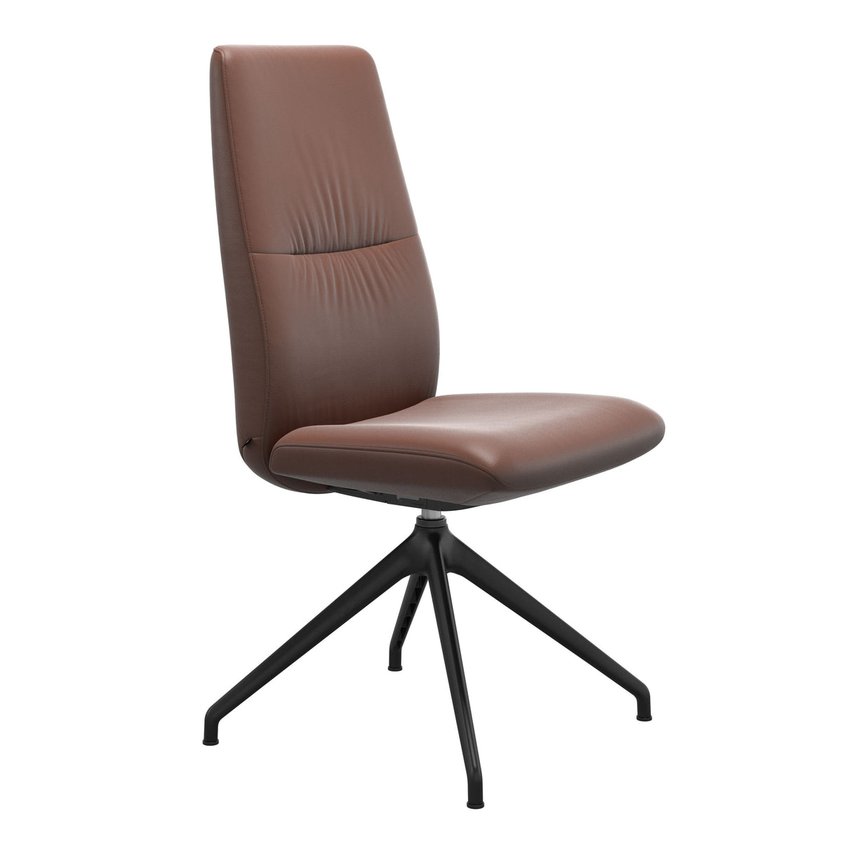 Mint High Back Dining Chair - Paloma Copper - Matte Black Swivel Base - Armless