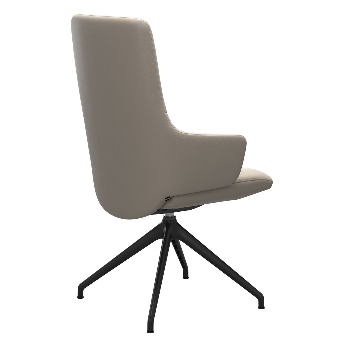 Mint High Back Dining Chair - Paloma Fog - Matte Black Swivel Base - Armchair