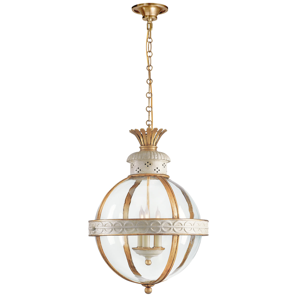 Crown Top Banded Globe Lantern