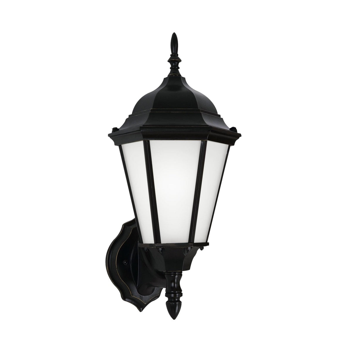 One Light Outdoor Wall Lantern — 17.00", Satin Etched