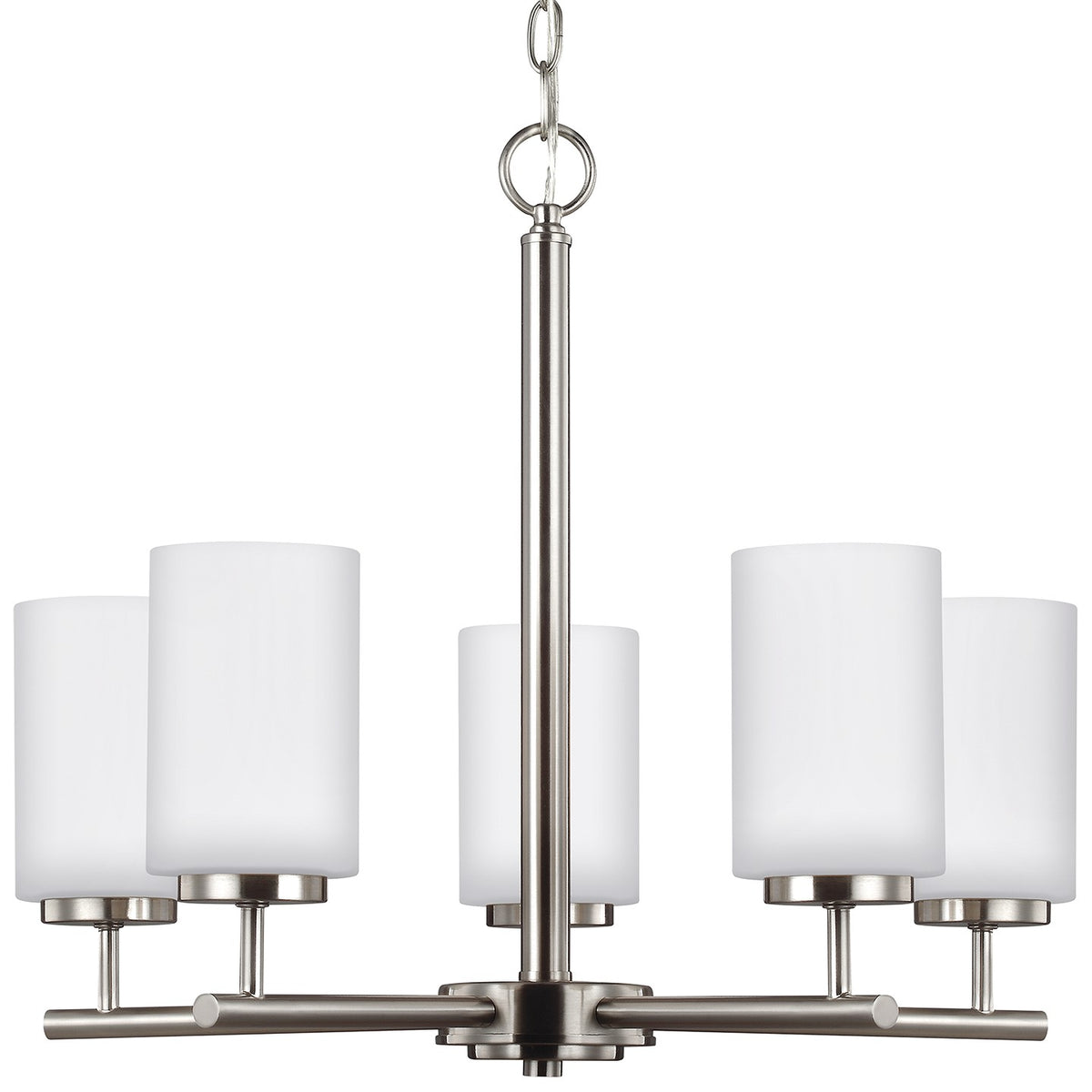 Oslo Five Light Chandelier — Cased Opal Etched