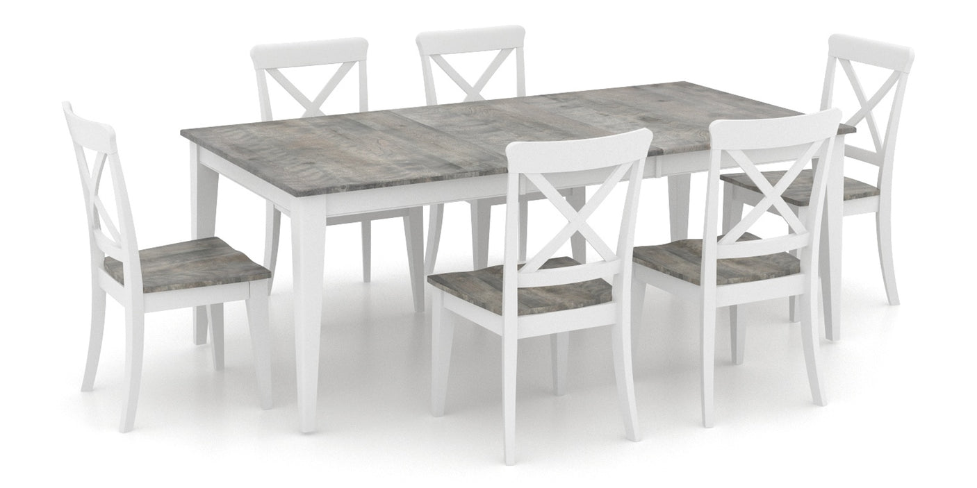 Shadow Birch and Dove White Birch with Matte Finish | Canadel Gourmet 4262 Dining Set | Valley Ridge Furniture