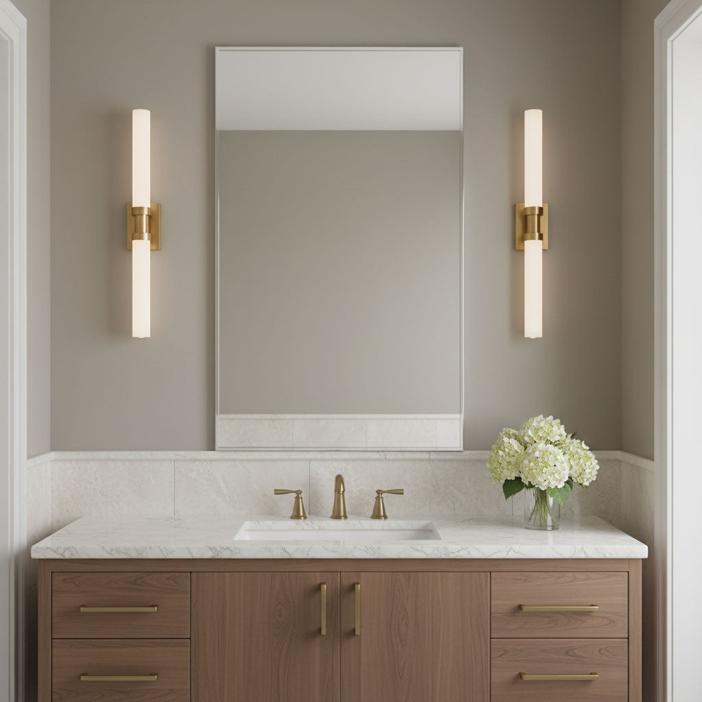 LED Bath Wall Sconce — W: 4.75" × H: 26.75" × D: 4.50"