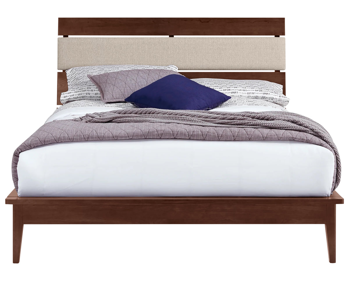 West Bros Camber Complete Bed in 88 Umber with the Dean 061 headboard, front view