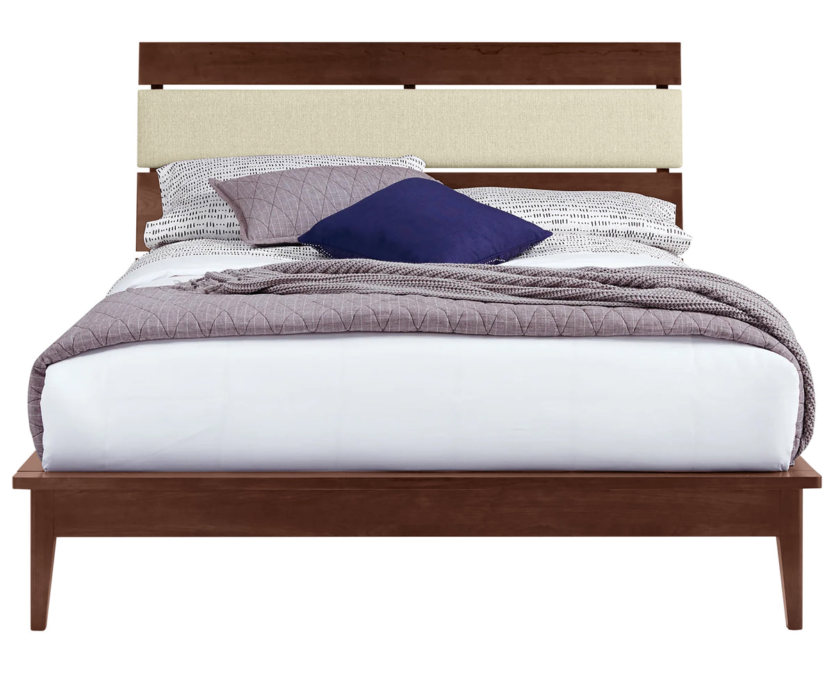 West Bros Camber Complete Bed in 88 Umber with the Neil 010 headboard, front view
