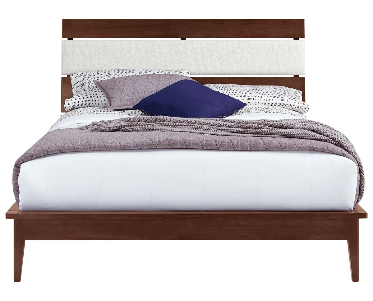 West Bros Camber Complete Bed in 88 Umber with the Wonderful 010 headboard, front view