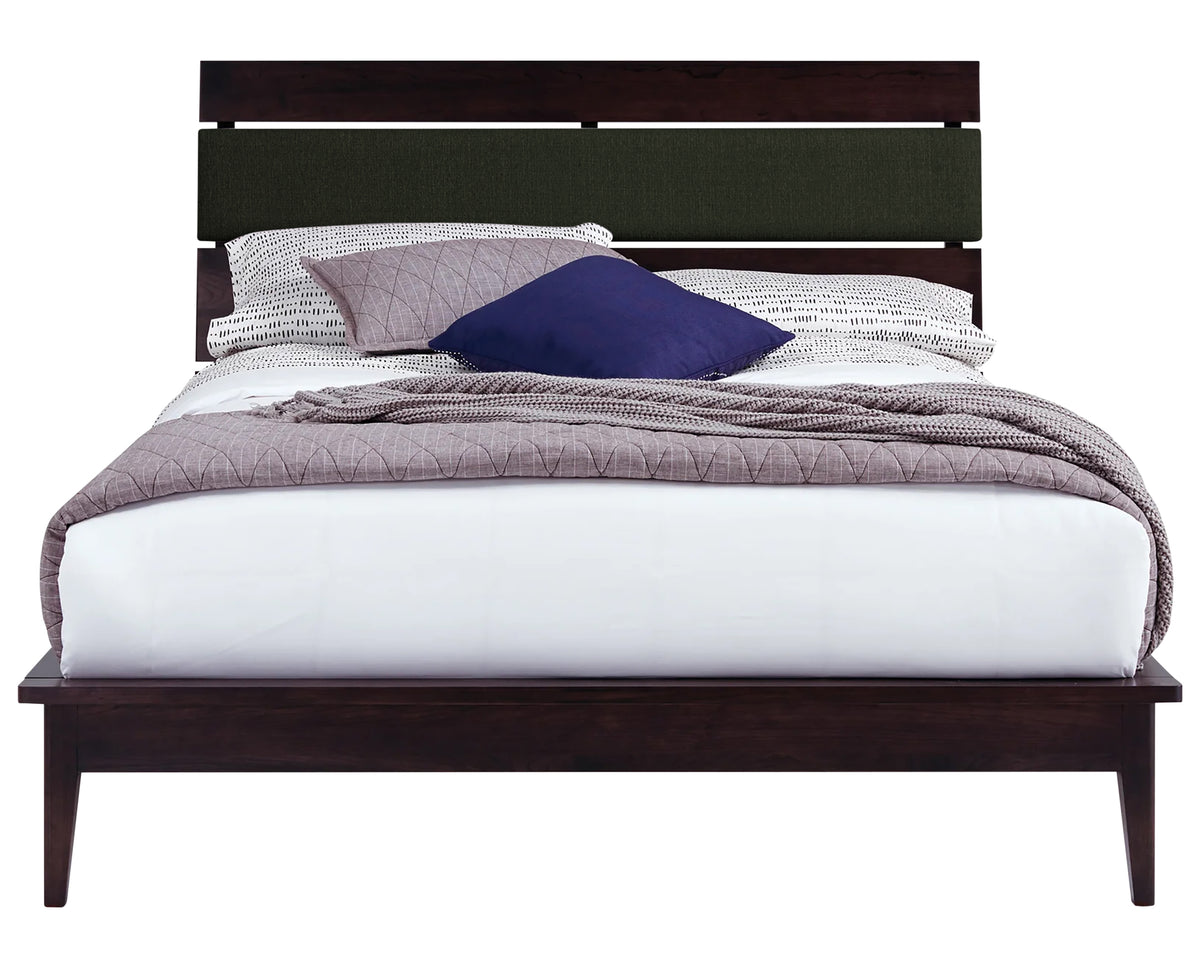 West Bros Camber Complete Bed in 92 Graphite with the Ballad 059 headboard, front view