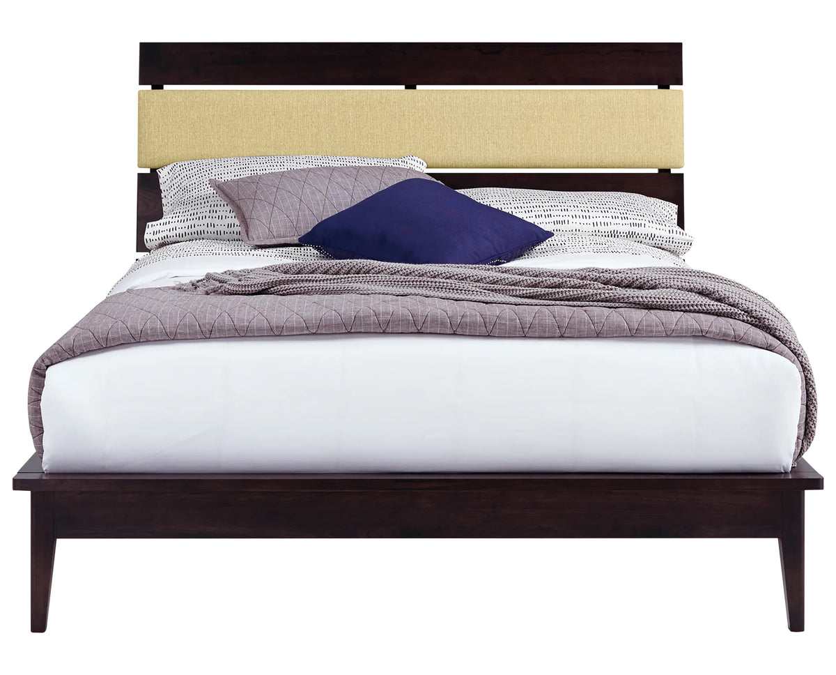 West Bros Camber Complete Bed in 92 Graphite with the Neil 020 headboard, front view