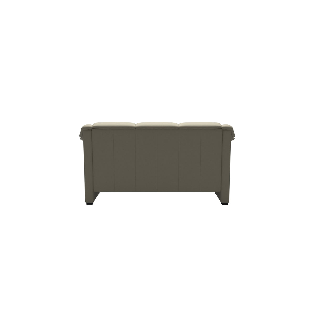 Stressless Oslo 2-Seater Sofa with Wood in Paloma Light Grey, Black, rear three-quarter view