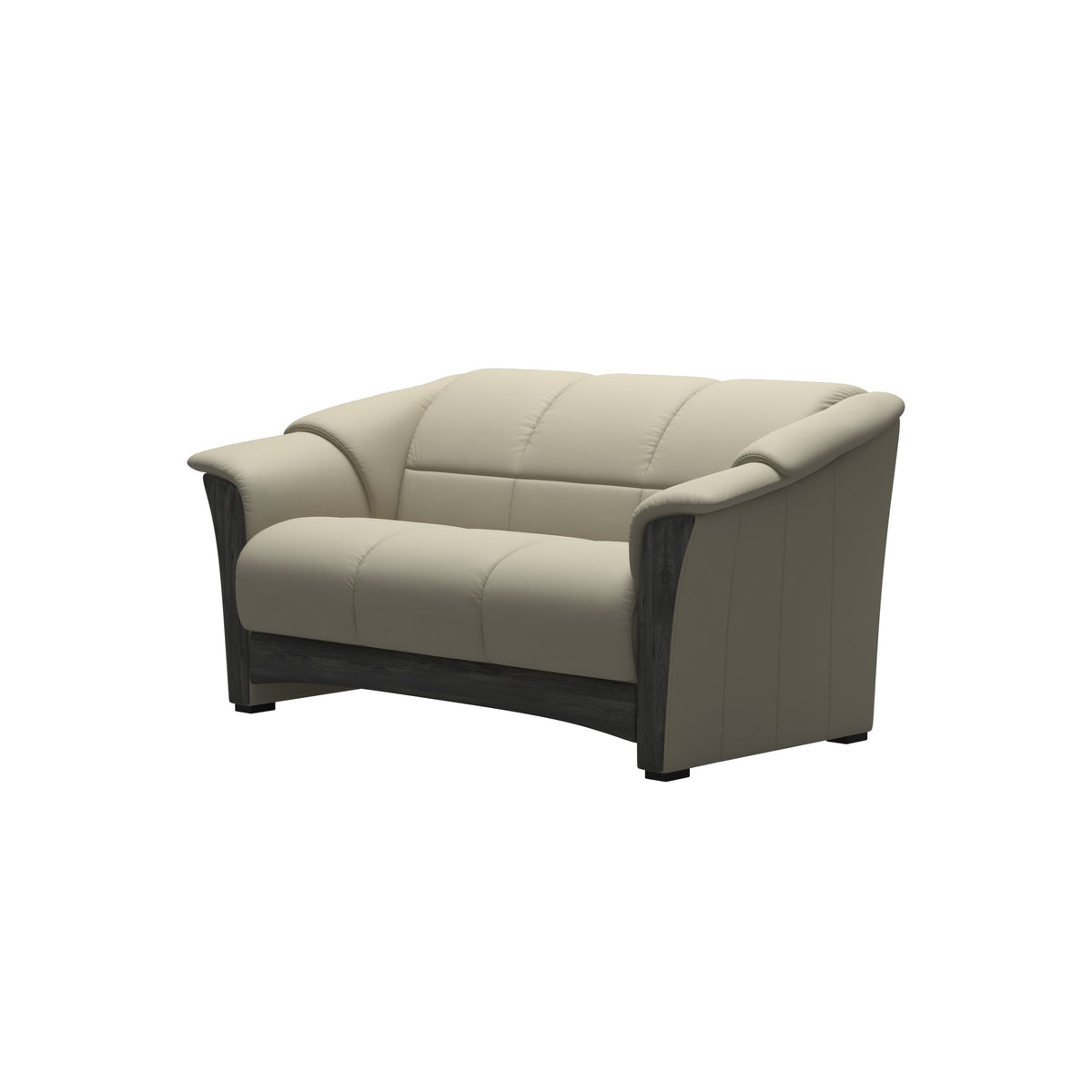 Stressless Oslo 2-Seater Sofa with Wood in Paloma Light Grey, Grey, side view