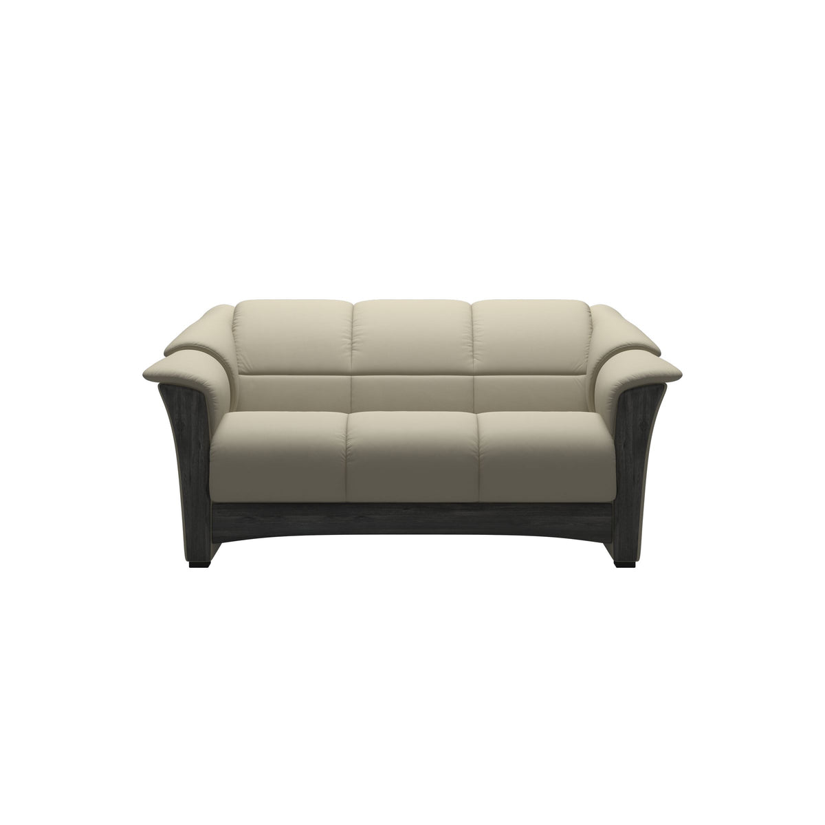 Stressless Oslo 2-Seater Sofa with Wood in Paloma Light Grey, Grey, front view