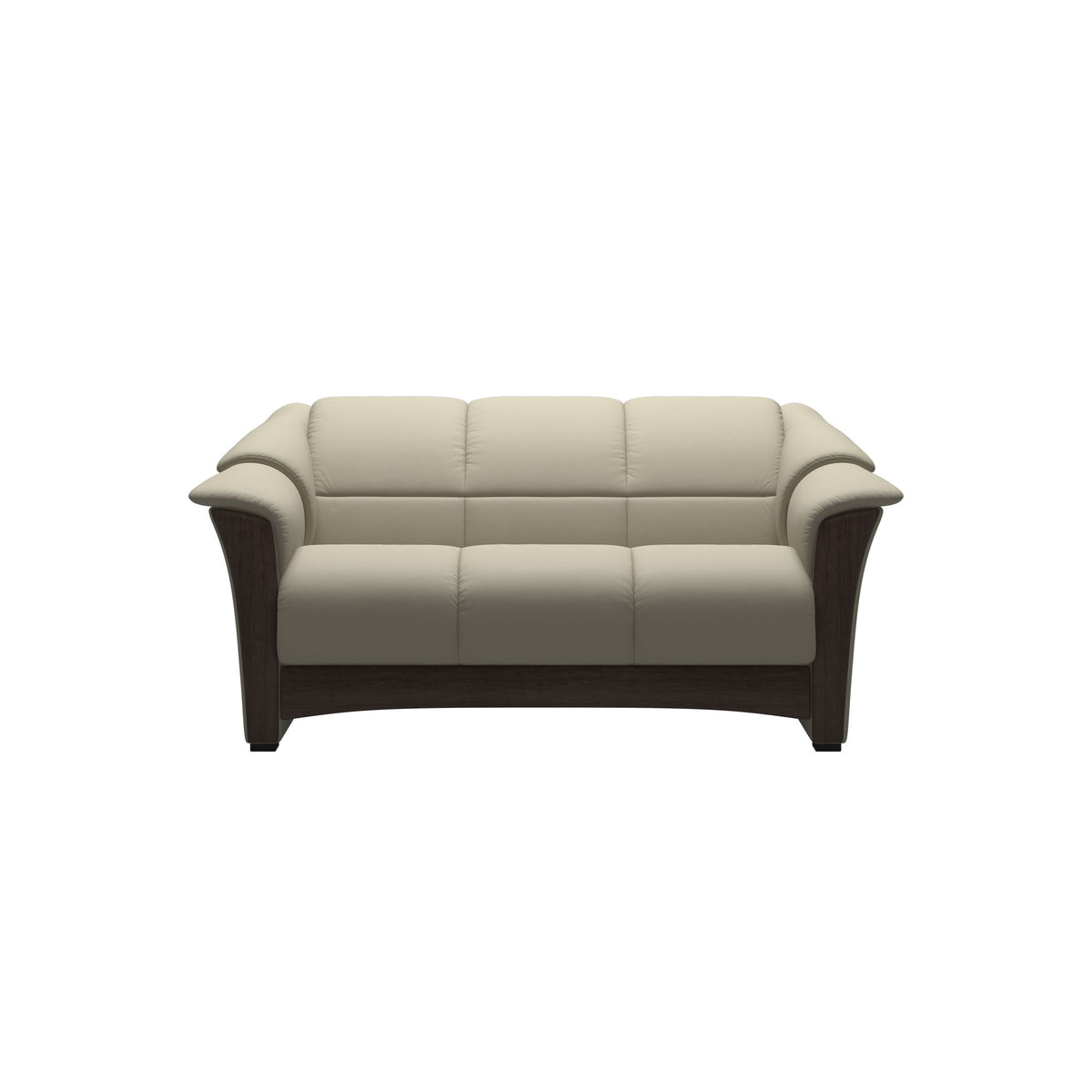 Stressless Oslo 2-Seater Sofa with Wood in Paloma Light Grey, Wenge, front view