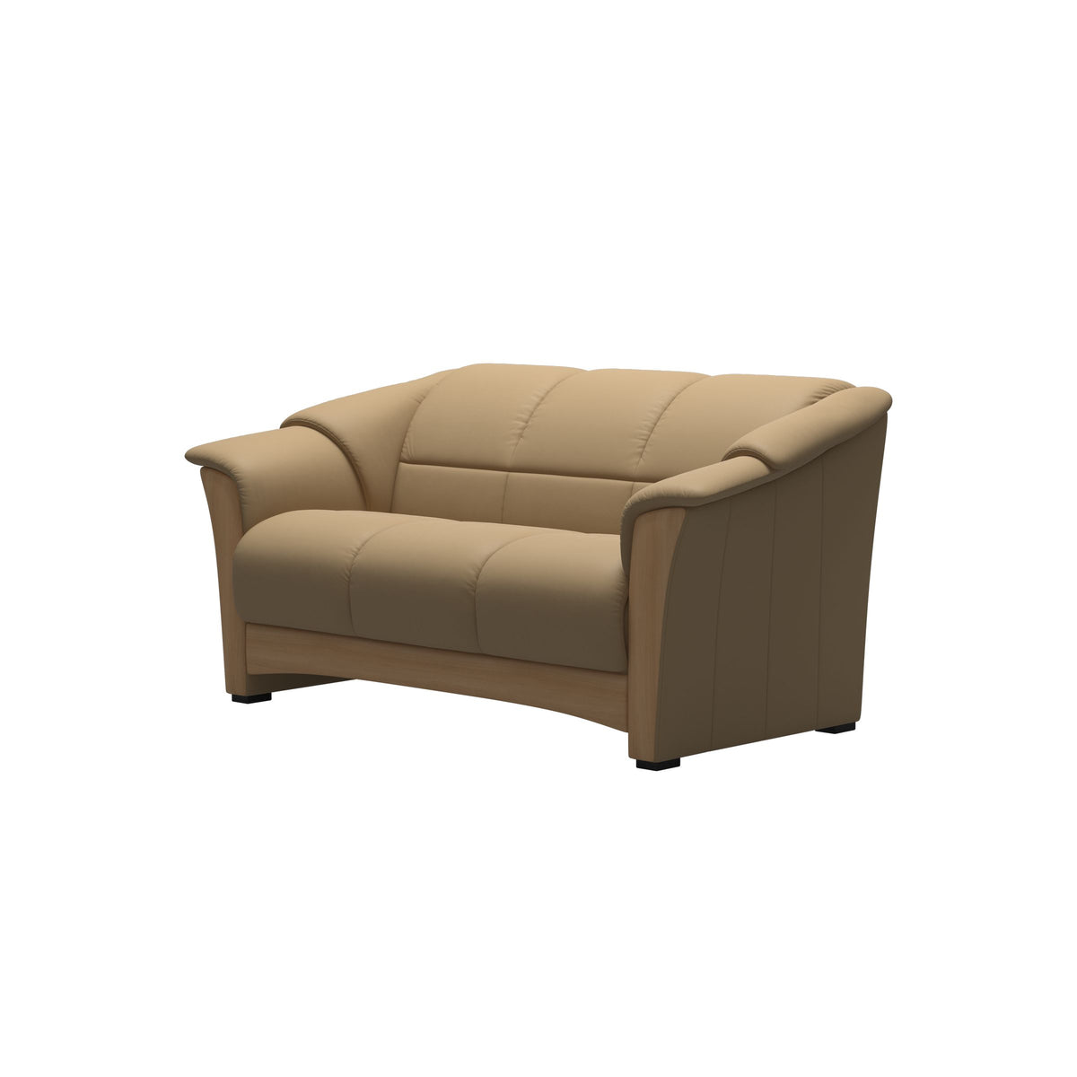 Stressless Oslo 2-Seater Sofa with Wood in Paloma Sand, Oak, side view