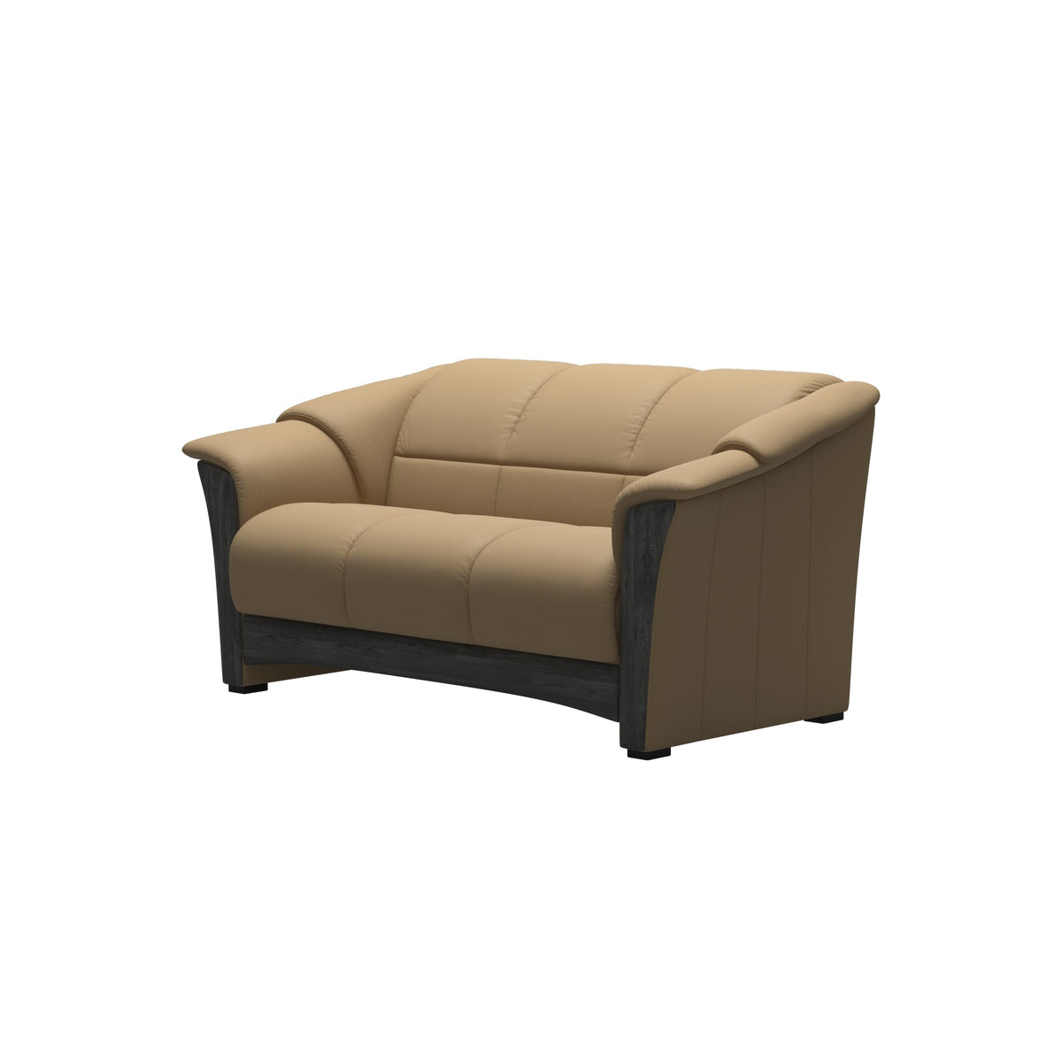 Stressless Oslo 2-Seater Sofa with Wood in Paloma Sand, Grey, side view