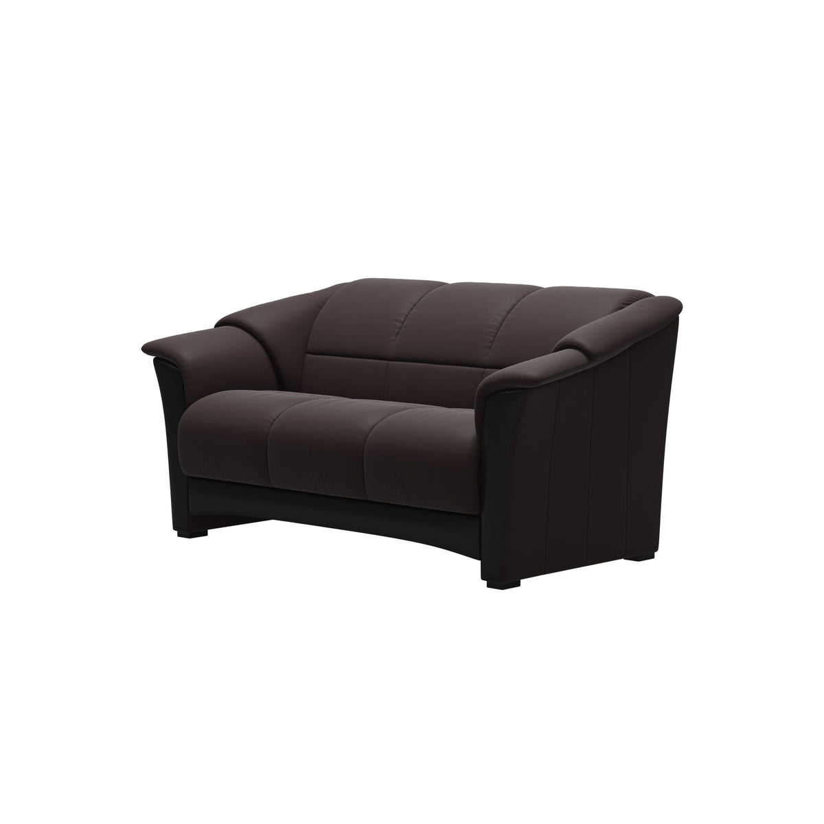 Stressless Oslo 2-Seater Sofa with Wood in Paloma Chocolate, Black, side view
