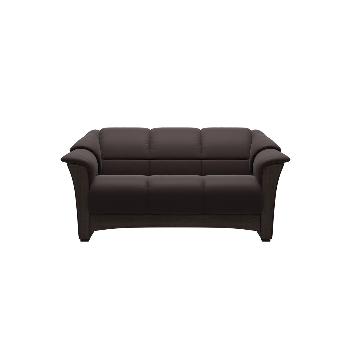 Stressless Oslo 2-Seater Sofa with Wood in Paloma Chocolate, Wenge, front view