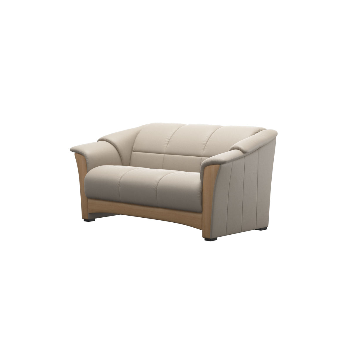 Stressless Oslo 2-Seater Sofa with Wood in Paloma Fog, Oak, side view