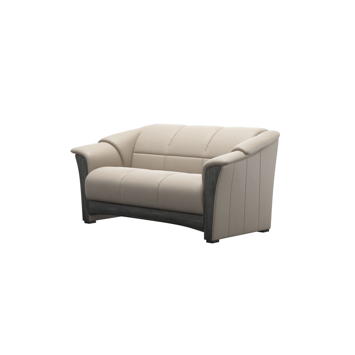 Stressless Oslo 2-Seater Sofa with Wood in Paloma Fog, Grey, side view
