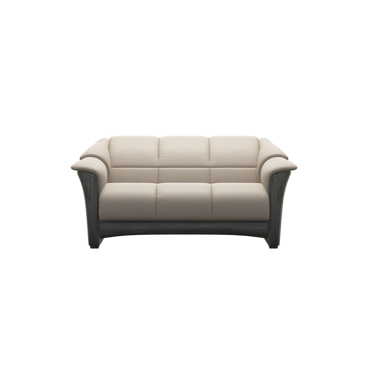 Stressless Oslo 2-Seater Sofa with Wood in Paloma Fog, Grey, front view
