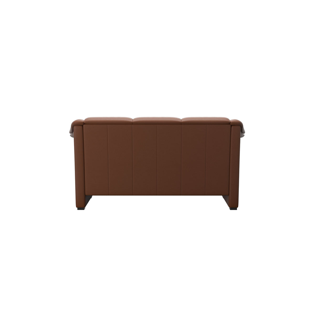 Stressless Oslo 2-Seater Sofa with Wood in Paloma New Cognac, Wenge, rear three-quarter view